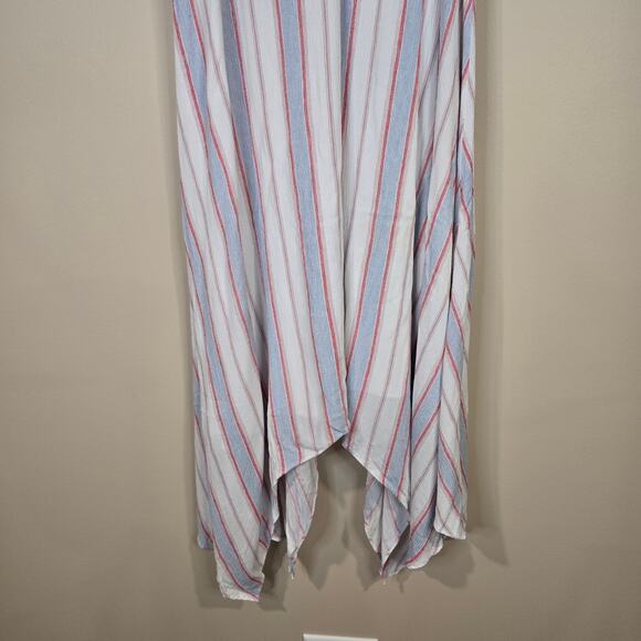 Women's Soprano White Striped Spaghetti Strap Shark Bite Dress | Size Small - Picture 4 of 9